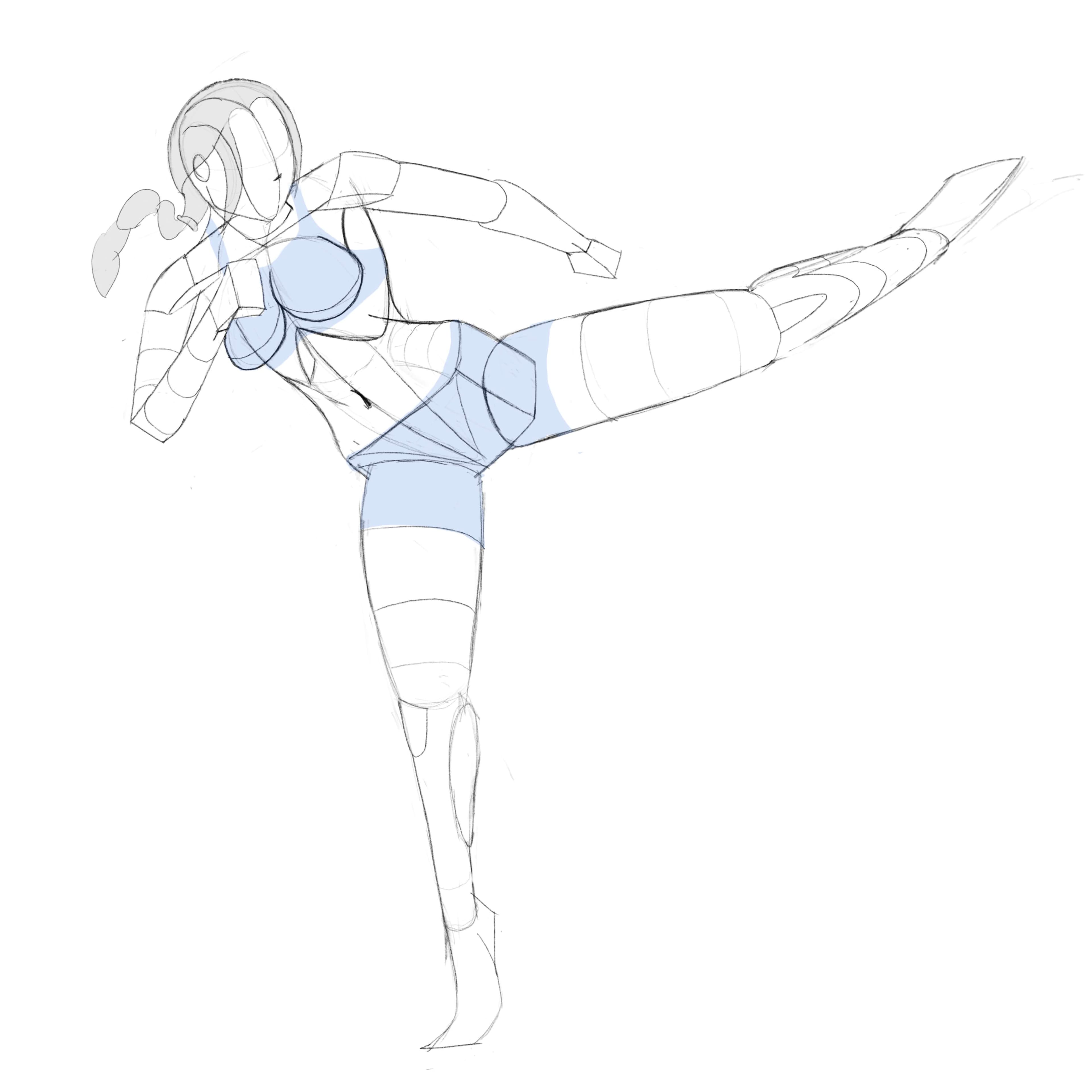 Character design – kick pose