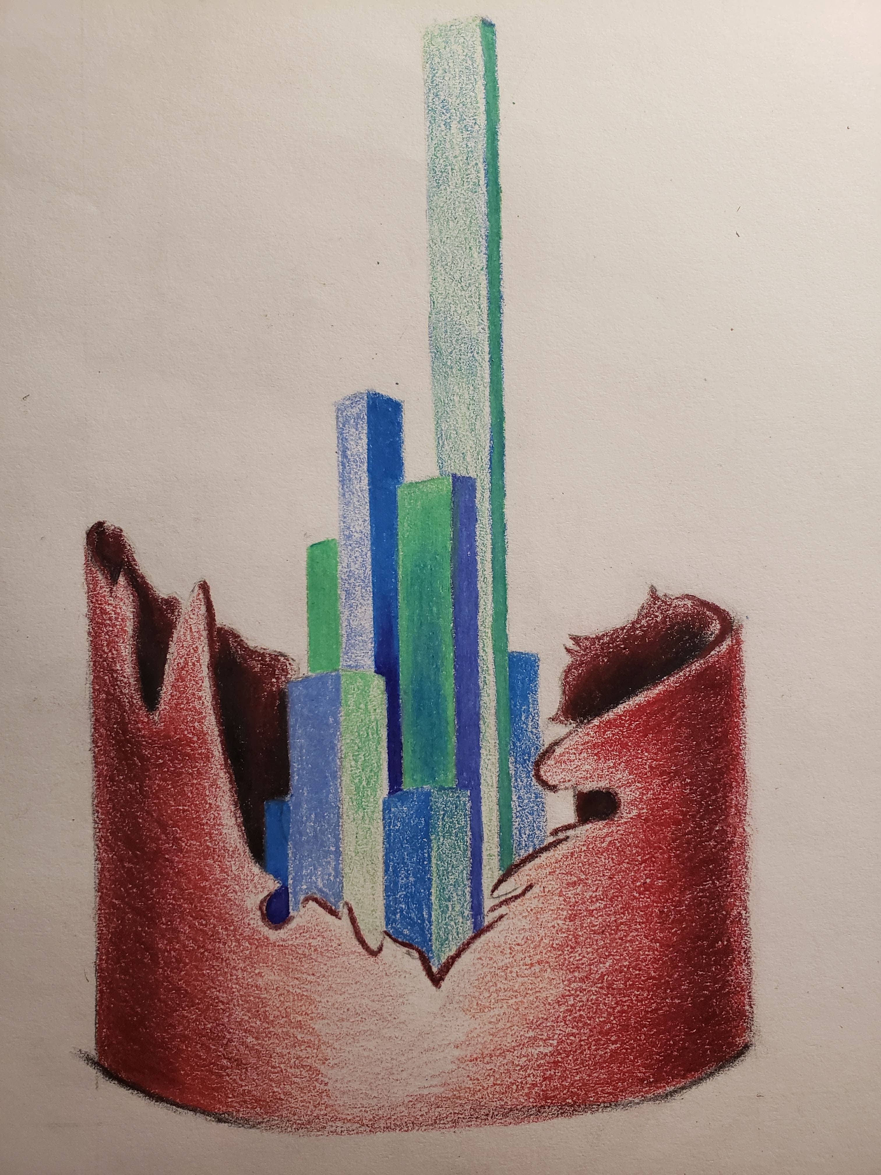 Abstract colored bars drawing