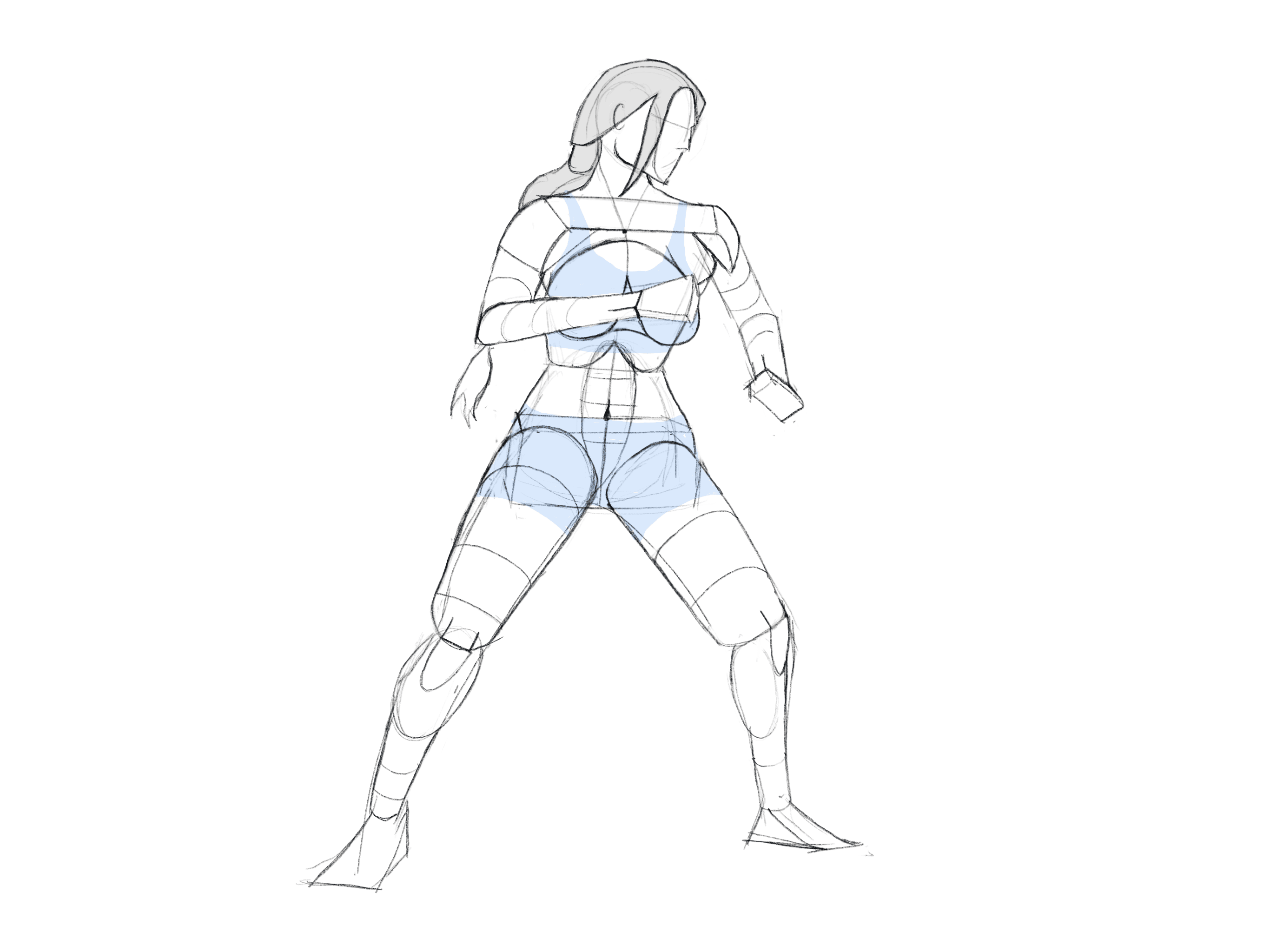 Figure drawing – fighting stance