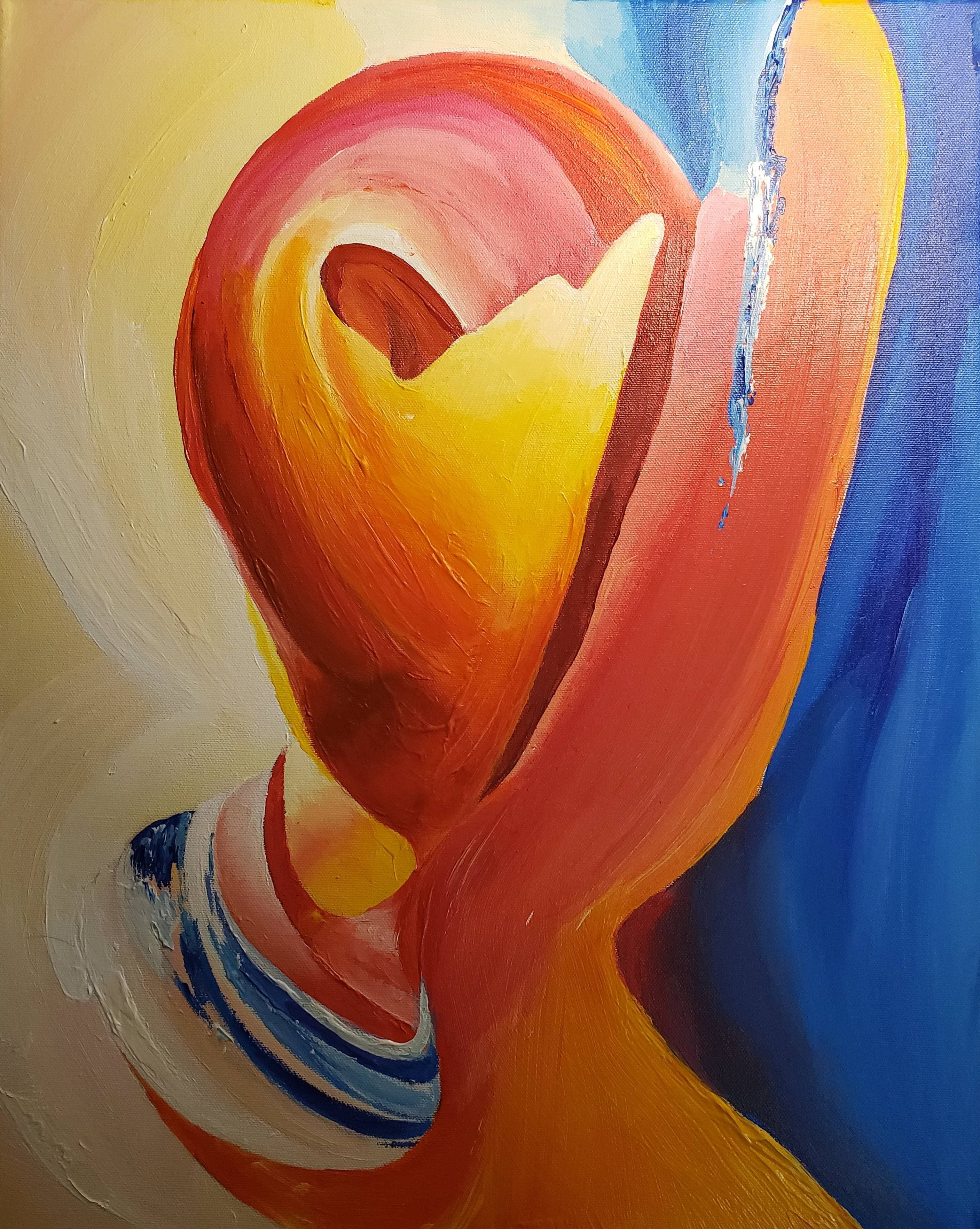 Abstract warm swirl oil painting